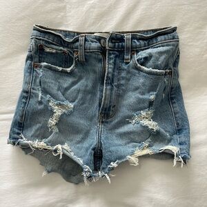 Abercrombie & Fitch Blue Distressed Jean Shorts